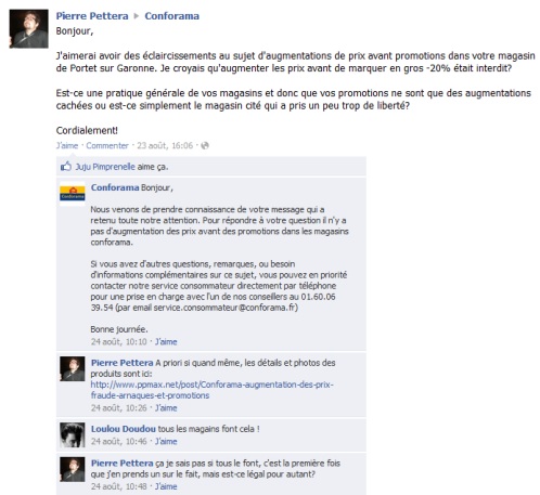Augmentation Prix Avant Promotion - Arnaque Conforama - FaceBook Augmentation Prix Avant Promotion - Arnaque Conforama - FaceBook