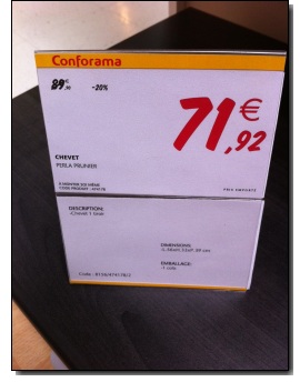 Conforama - Arnaque - Prix Aout 2011 - Chevet Conforama - Arnaque - Prix Aout 2011 - Chevet