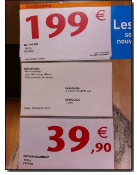 Conforama - Prix Juillet 2011 Etiquette - Arnaque Conforama - Prix Juillet 2011 Etiquette - Arnaque